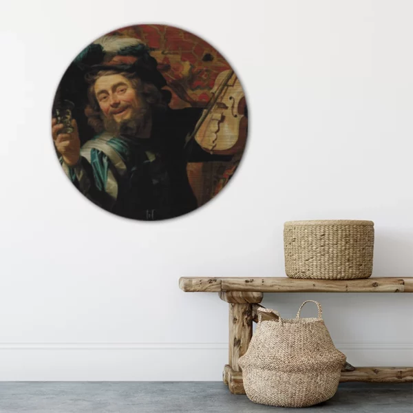 ToF Muurcirkel schilderij Een vrolijke vioolspeler, Gerard van Honthorst