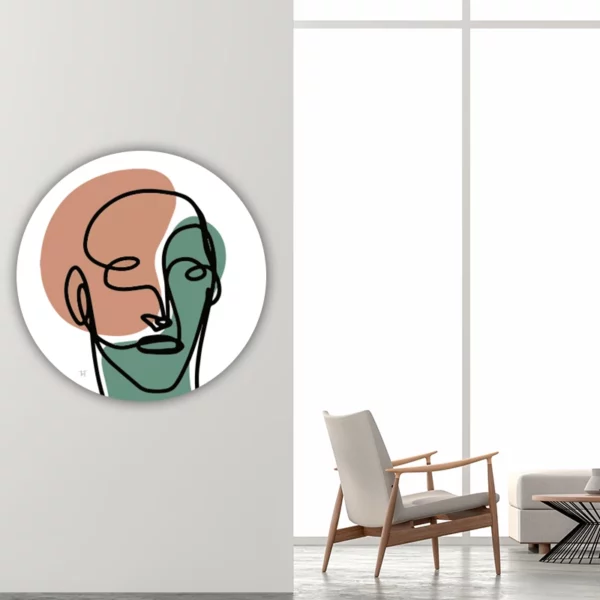 ToF Wanddecoratie illustratie jonge vrouw met lang haar