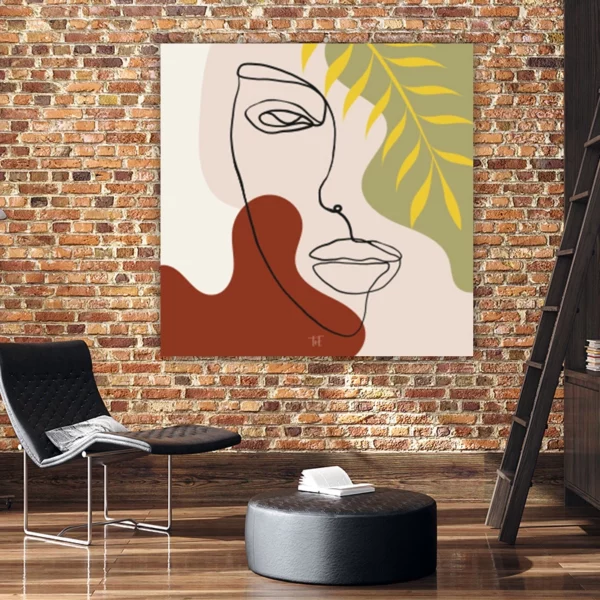 ToF Wanddecoratieportret vrouw in verschillende kleuren