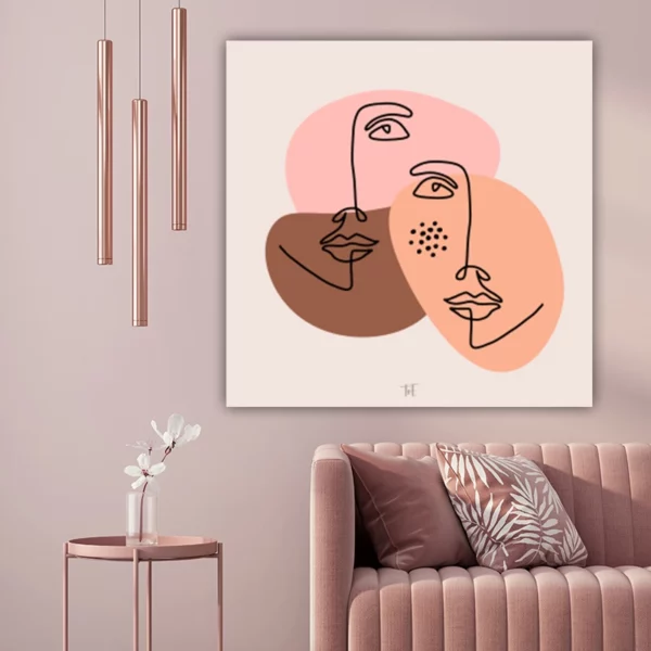 ToF Wanddecoratie minimalistisch portret vrouwen