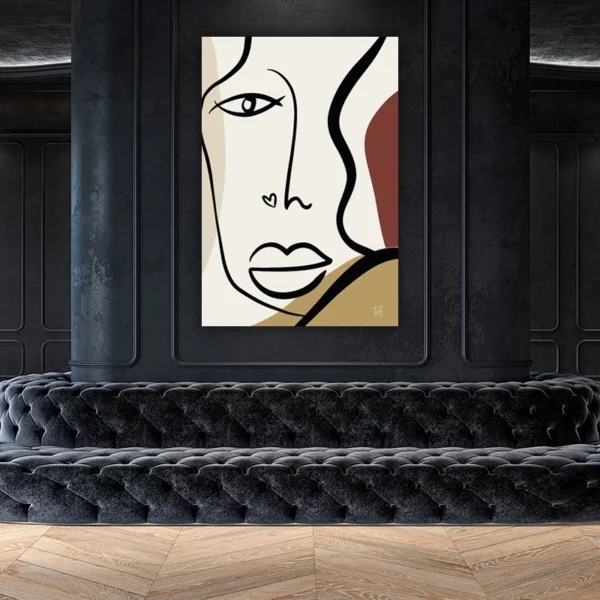 ToF Wanddecoratie portret vrouw met hartje