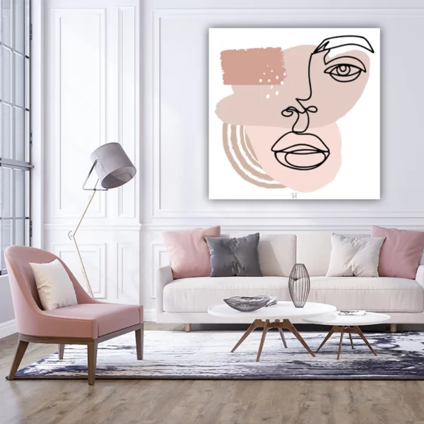 ToF Wanddecoratie minimalistisch vrouwelijk gezicht