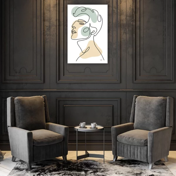ToF Wanddecoratie portret man met doorlopende lijn