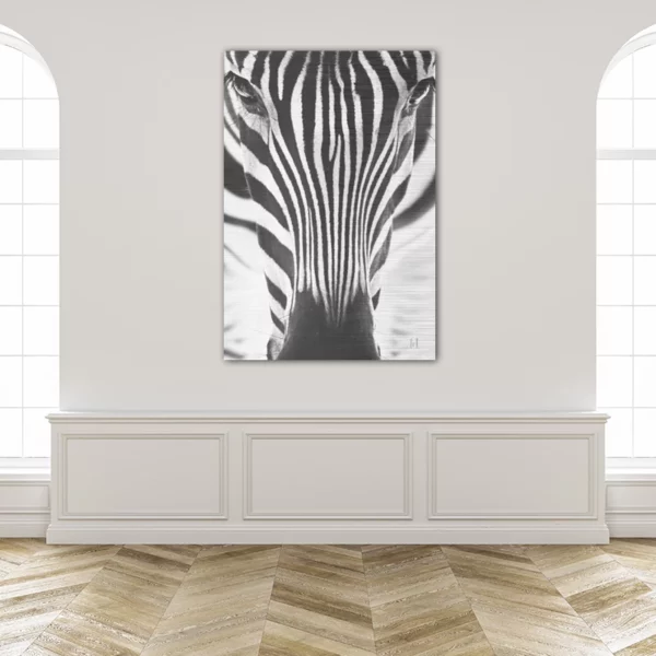 ToF Wanddecoratie dier close-up zebra zwart-wit