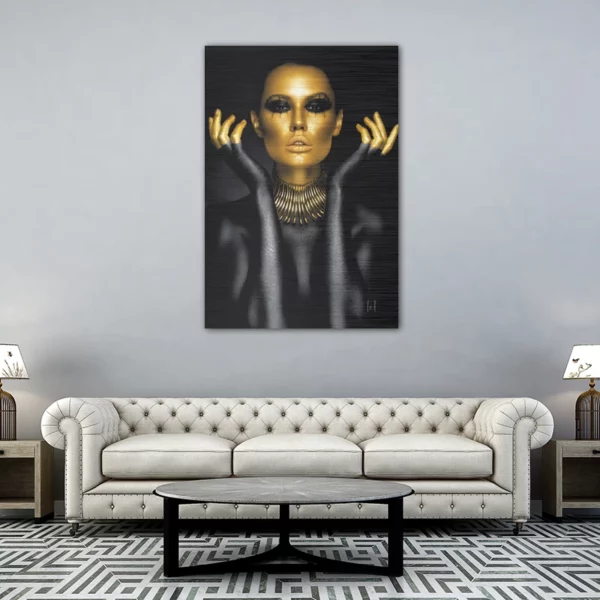 ToF Wanddecoratie vrouw in gouden en zwarte kleuren