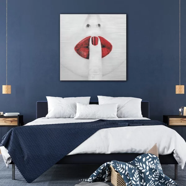 ToF Wanddecoratie vrouw rode lippen