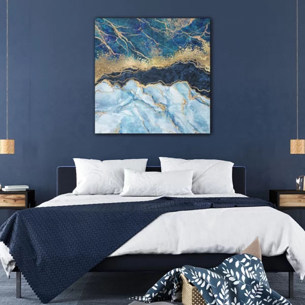 ToF Wanddecoratie natuur abstracte achtergrond blauw marmer