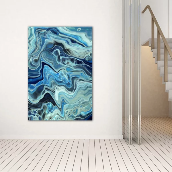 ToF Wanddecoratie natuur blauw marmeren structuur