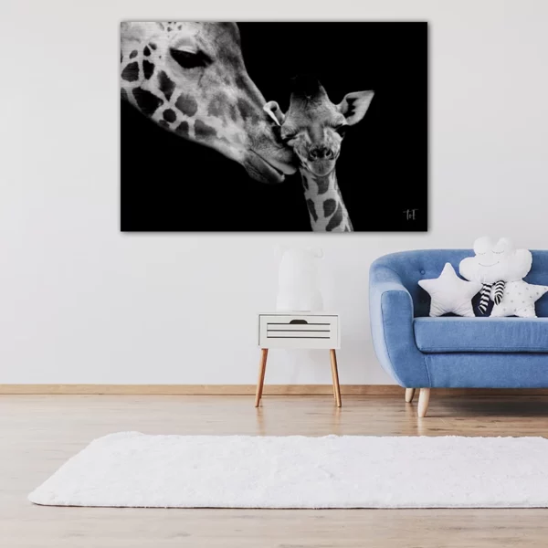 ToF Wanddecoratie dieren moeder en babygiraf