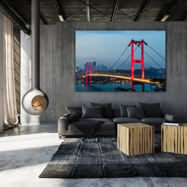 ToF Wanddecoratie skyline Istanboel, Bosporus brug