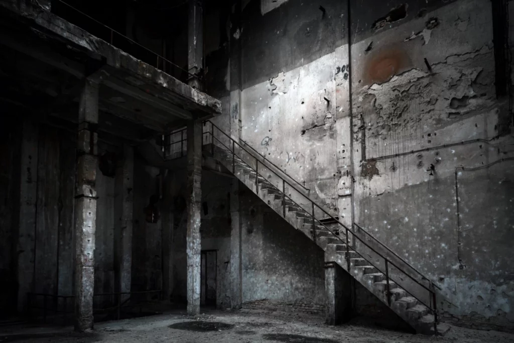 ToF Fotobehang oude gebouwen verlaten fabriek