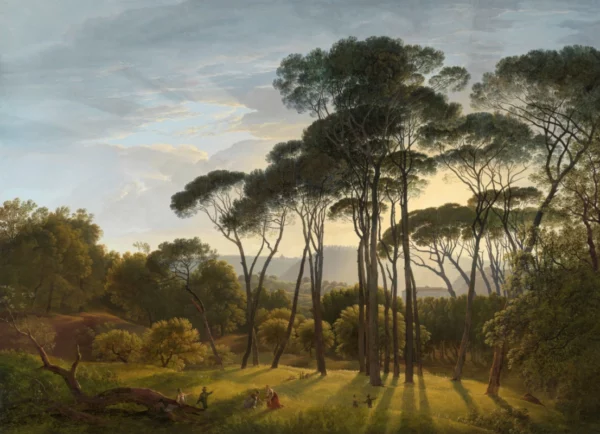 ToF Behang Rijksmuseum Italiaans landschap met parasoldennen, Hendrik Voogd