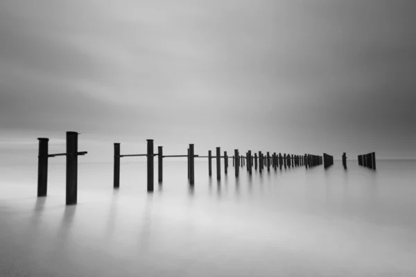 ToF Fotobehang landschap Lara Beach, Antalya zwart-wit