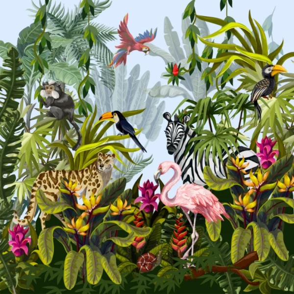 ToF Fotobehang jungle met dieren