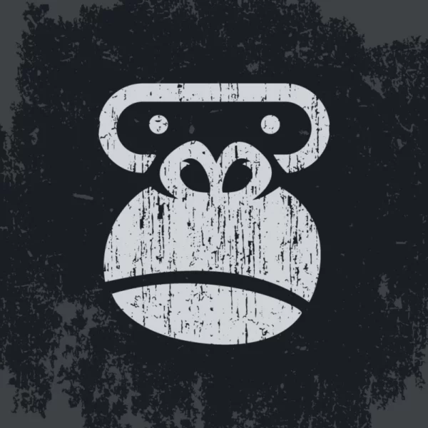 ToF Behang dieren illustratie kop aap in zwart-wit
