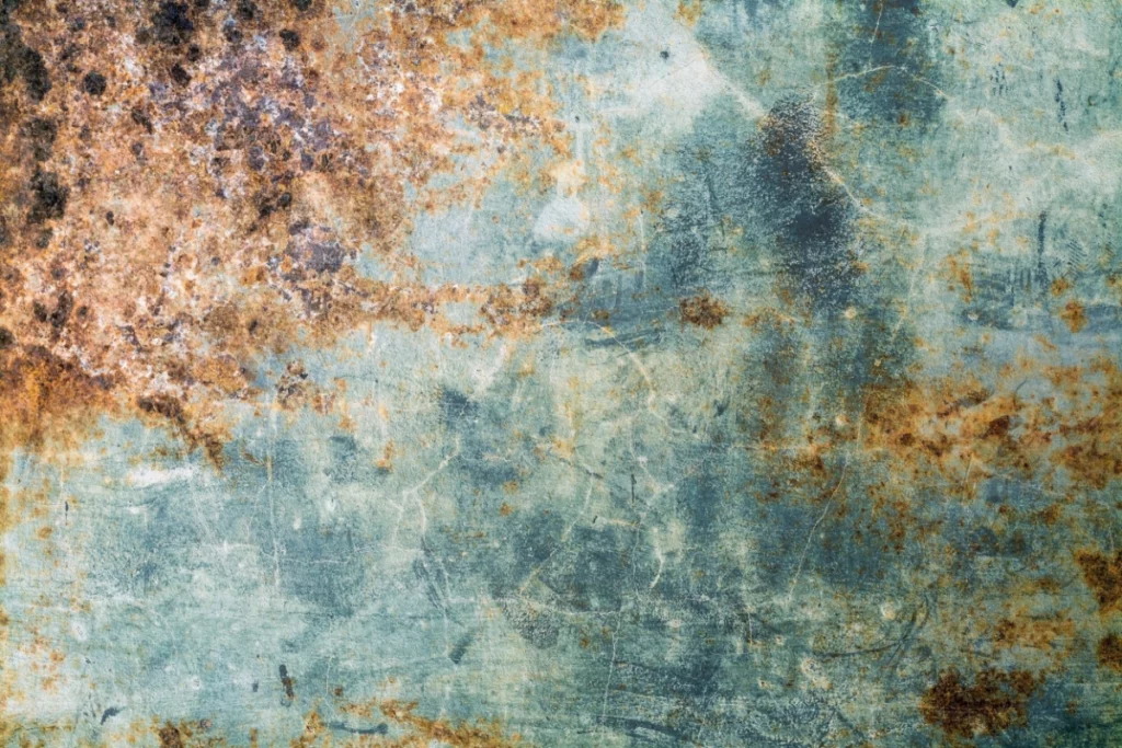 ToF Fotobehang industrielë muur blauwgroen met roest