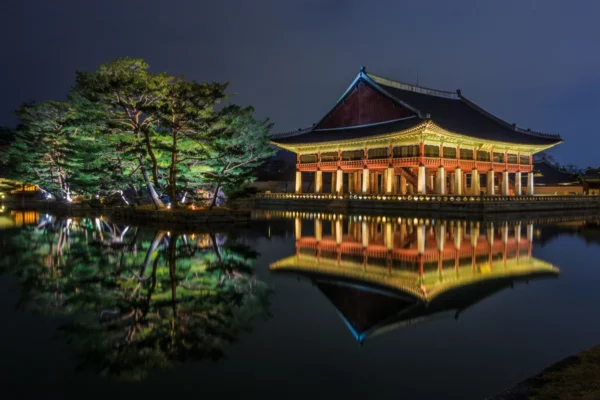 ToF Fotobehang landschap Gyeonhoerupaviljoen, Seoul, Zuid-Korea