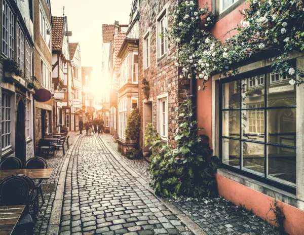 ToF Fotobehang steden vintage straatje