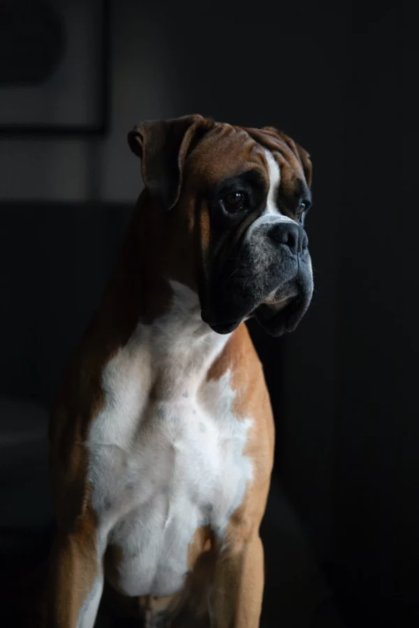 ToF Fotobehang hond bruin-witte boxer