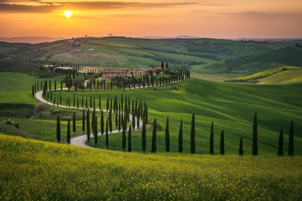 ToF Fotobehang Italiaans landschap Italië, Toscane