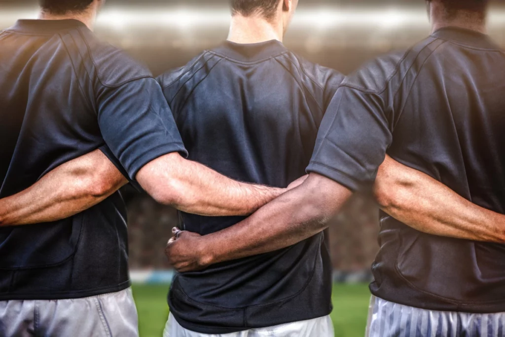 ToF Behang sport rugbyspelers die samen staan voor de wedstrijd