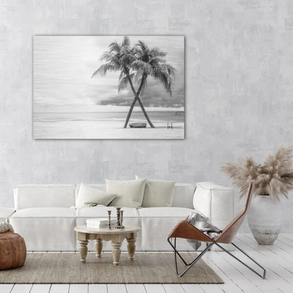 ToF Wanddecoratie landschap mooi strand in Thailand zwart-wit