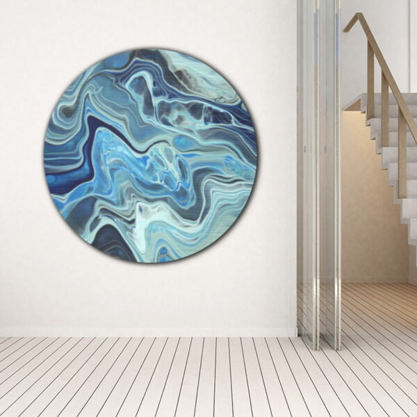 ToF Muurcirkel natuur blauw marmeren structuur
